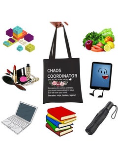 WCGXKO Chaos Coordinator Funny Definition Zipper Pouch Makeup Bag (Chaos black tote)  - Image 3