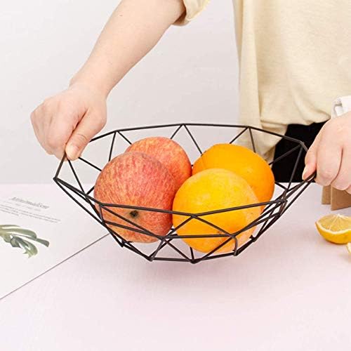 Mezzotek Metal Wire Fruit Container Bowls Stand Large Round Storage Baskets Bread Cup and Decorative Items 27 X 145 X 8 CM Black - Image 2