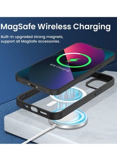 Generic Built in Magnets Compatible with MagSafe Clear Hard PC Back Cover Soft TPU Frame Shockproof Protective Slim Bumper Case for iPhone11 black  - Image 2