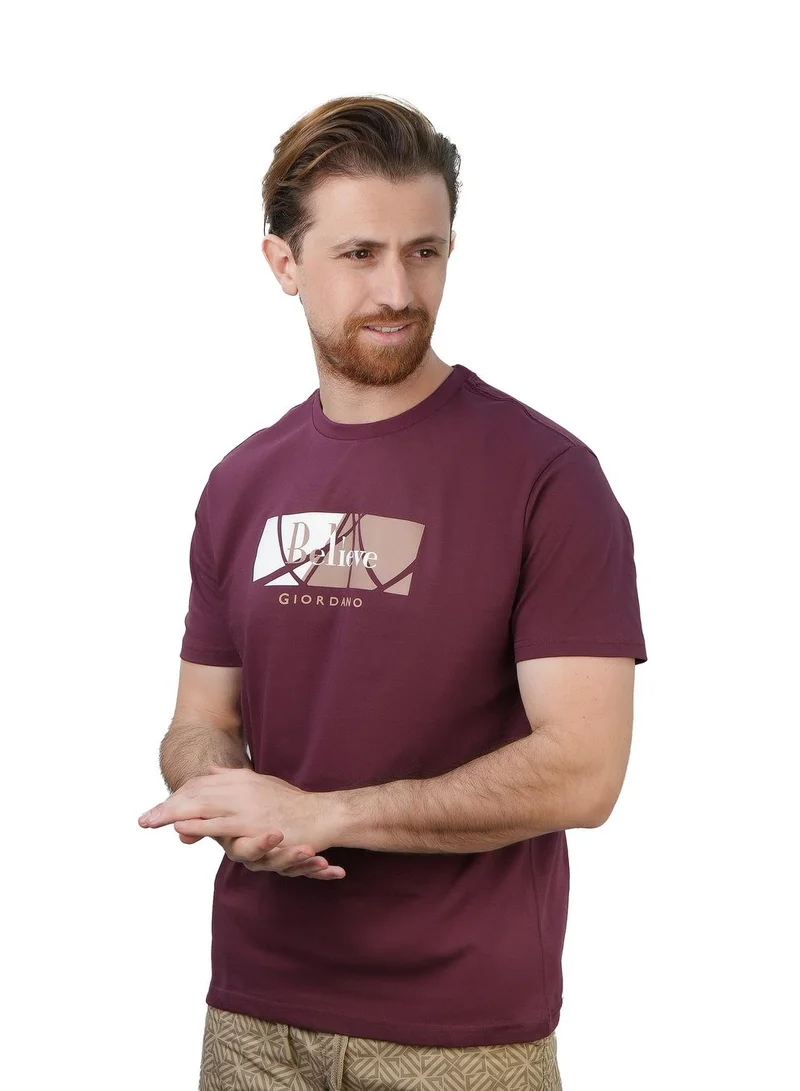 Men's Slim Fit Cotton Jersey Message Print Tee