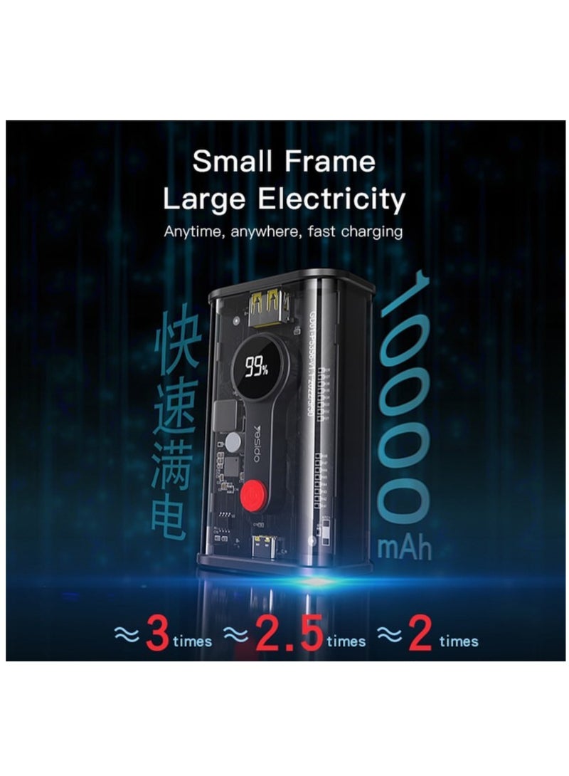 YESIDO: Power Bank 10000mAh Black YP35 - Image 4