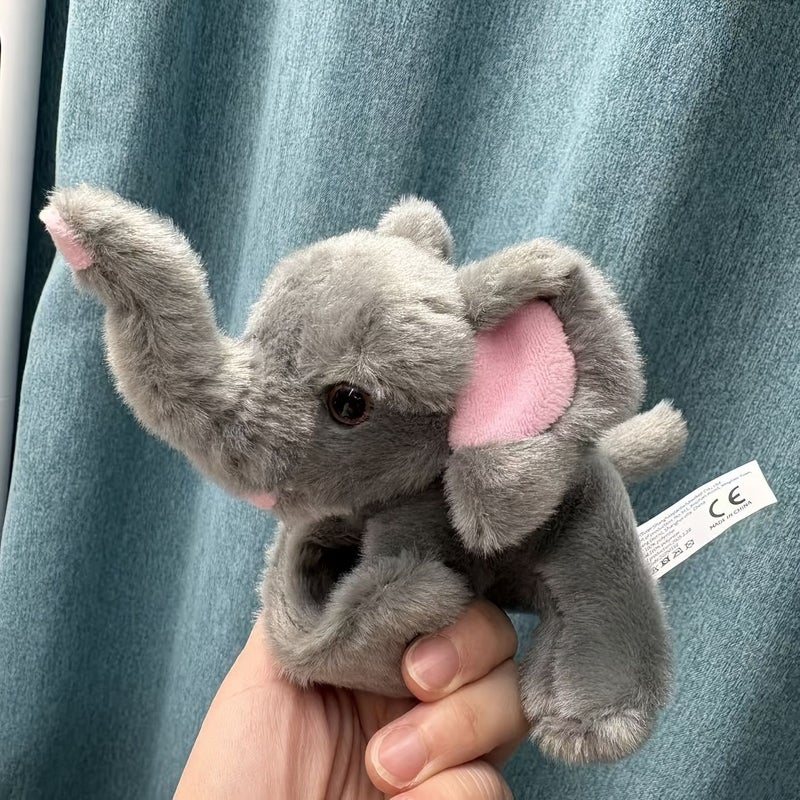 Gray Elephant Wrist Plush Toy Stuffed Animal For Party Decorations Halloween Christmas Gifts - Image 5