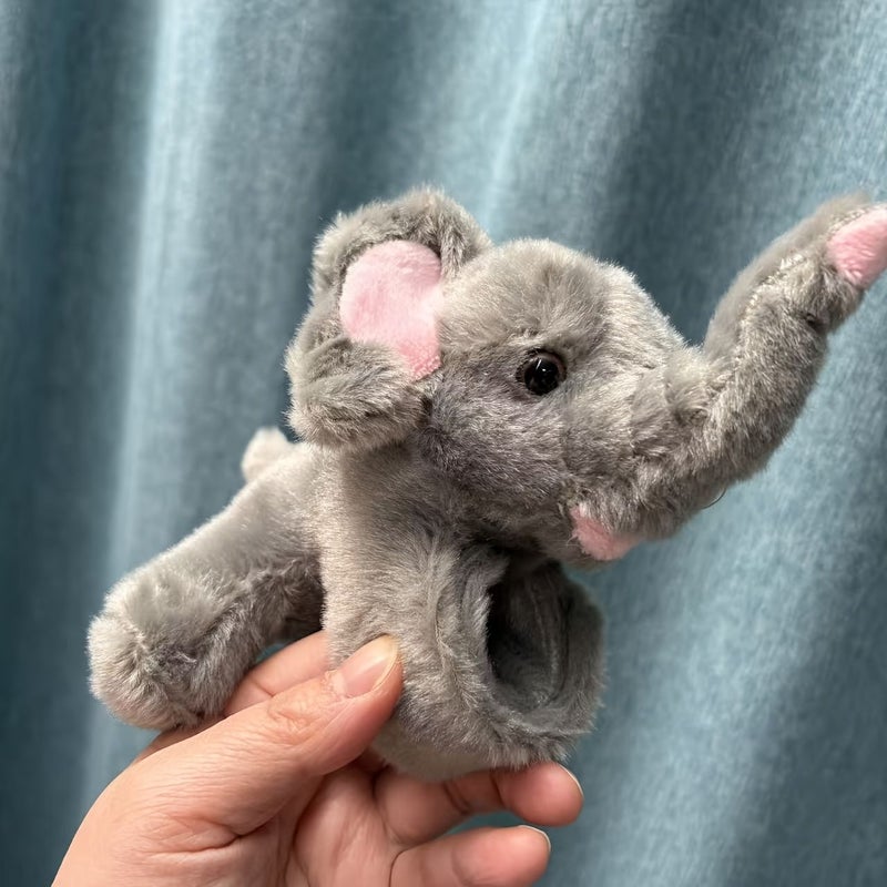 Gray Elephant Wrist Plush Toy Stuffed Animal For Party Decorations Halloween Christmas Gifts - Image 3