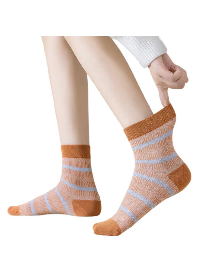 THREEGUN [Yinxiang Series] Women'S Socks, 100% Pure Cotton, Odor-Resistant Socks For Women - Image 2