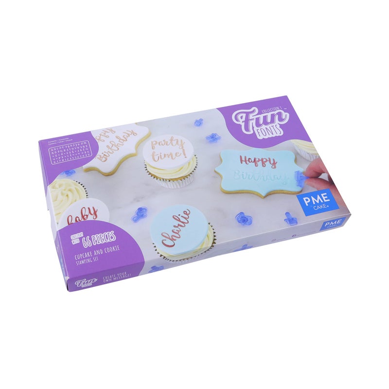 PME Fun Fonts Cupcake & Cookie Stamping Set of 66  blue  standard - Image 1