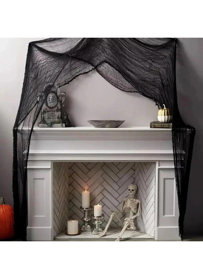 YUPPIN YUPPIN Halloween Decoration Spider Web Indoor and Outdoor Black Pack of 1  - Image 3