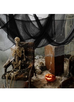 YUPPIN YUPPIN Halloween Decoration Spider Web Indoor and Outdoor Black Pack of 1  - Image 2