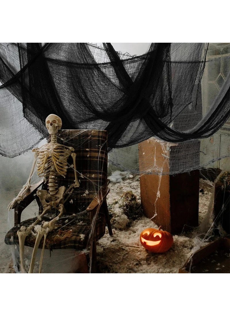 YUPPIN YUPPIN Halloween Decoration Spider Web Indoor and Outdoor Black Pack of 1  - Image 2