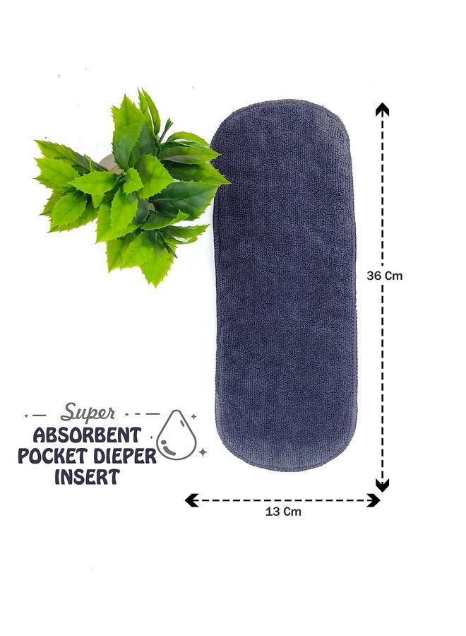 SOFTSPUN Microfiber 4 Layer Baby Pocket Diaper Inserts Pack Of 4 Large Size Grey! Age 0 24 Months Washable Reusable Ultra Absorbent Super Soft & Comfortable For Babies Skin Of Newborn Baby. - Image 5