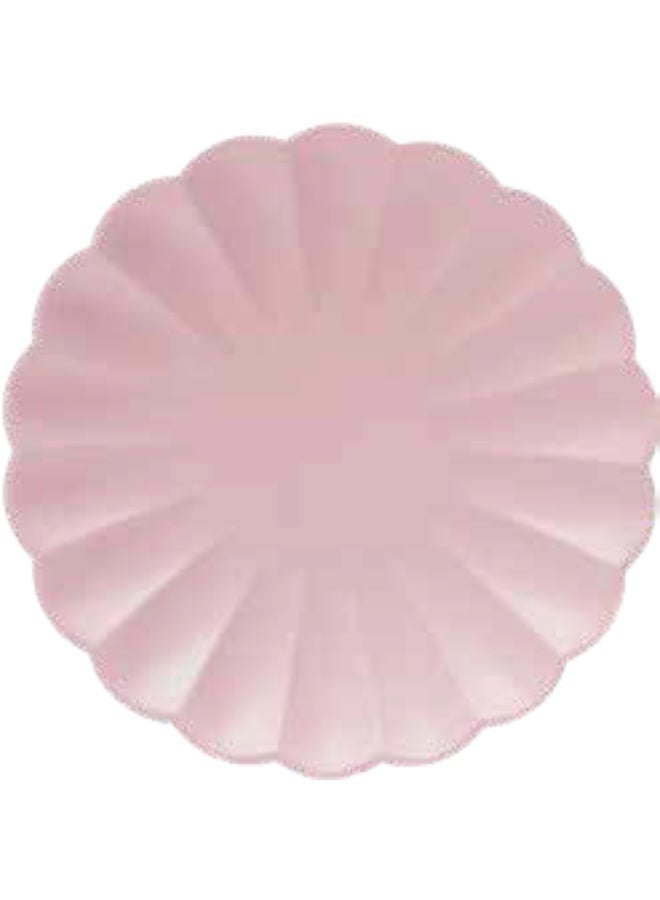 Ciao Compostable Paper Plates 23 cm Baby Pink Flower Shape – Pack of 8 Eco-Friendly Party Plates for Birthdays, Baby Showers & Events - Image 1