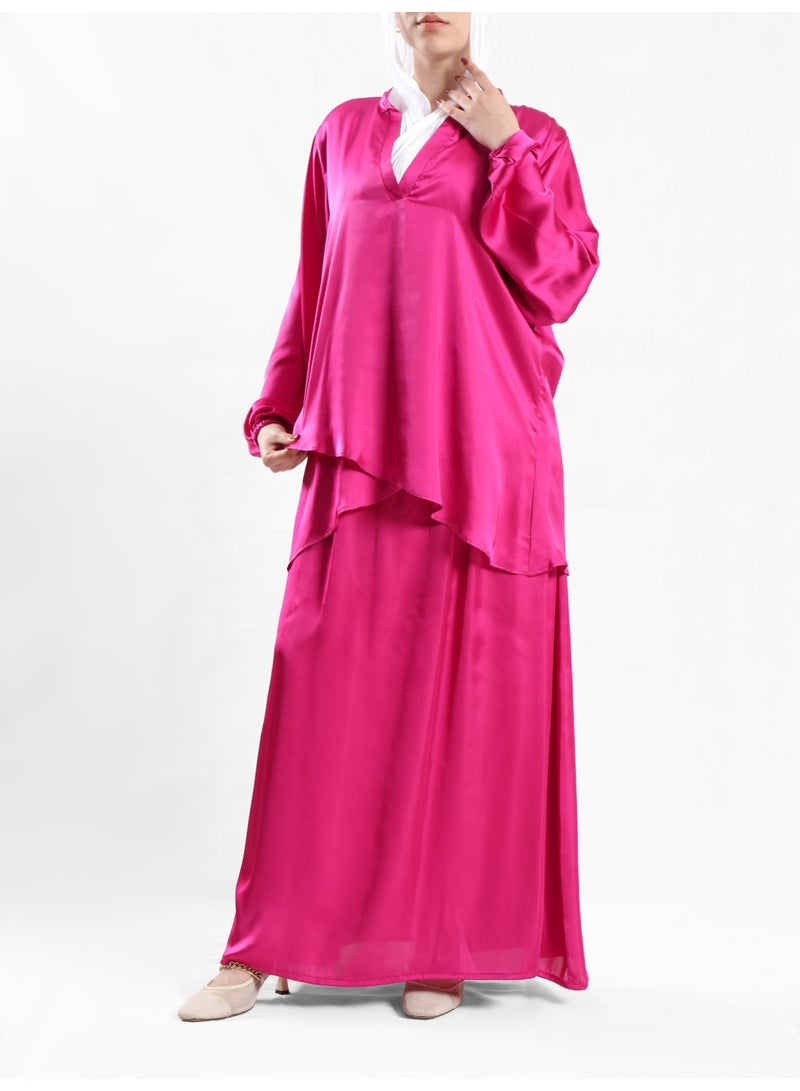 ايمالينا فاشون Modest Satin Skirt - Image 2