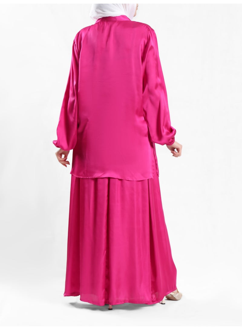 ايمالينا فاشون Modest Satin Skirt - Image 3