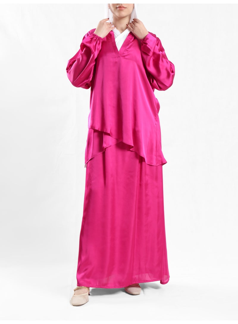 ايمالينا فاشون Modest Satin Skirt - Image 1