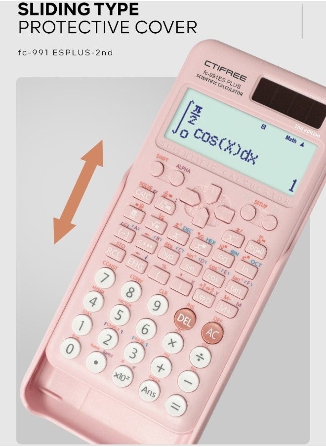 سيتيفري آلة حاسبة علمية CTIFREE باللون الوردي FX991 ES PLUS الجيل الثاني  - Image 2