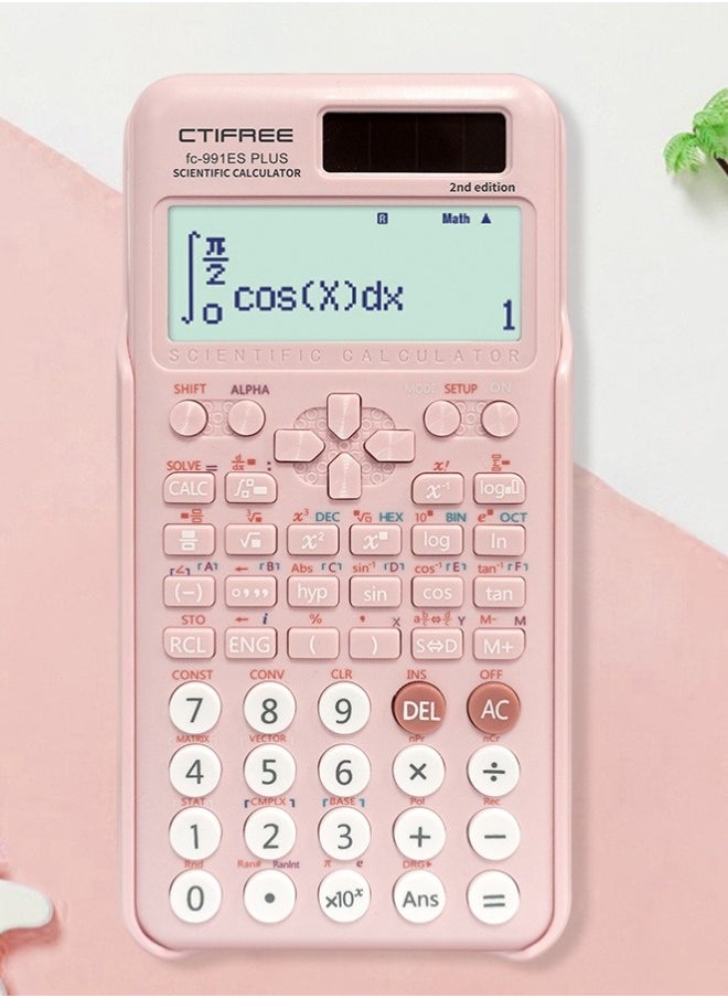 سيتيفري آلة حاسبة علمية CTIFREE باللون الوردي FX991 ES PLUS الجيل الثاني  - Image 5