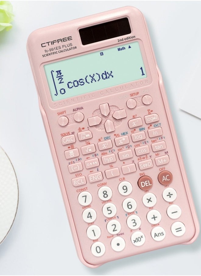 سيتيفري آلة حاسبة علمية CTIFREE باللون الوردي FX991 ES PLUS الجيل الثاني  - Image 4