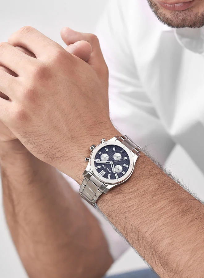 POLICE POLICE - Polysh Watch For Men Blue Dial With Silver Bracelet