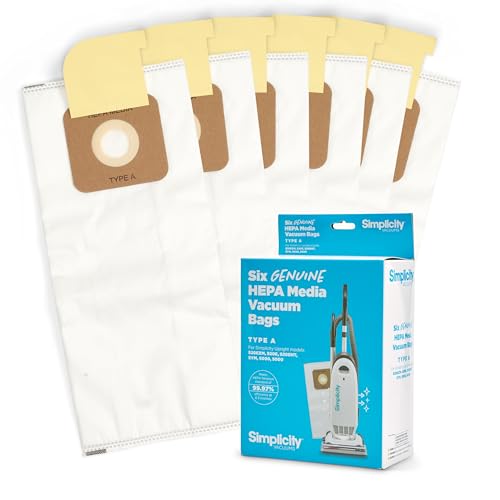 Simplicity Vacuums SAH6 Certified Hepa Vacuum Replacement Bags Fits with S20EZM Allergy Upright Vacuum Cleaner Symmetry and 6 Series Type A Bags 6pack Set