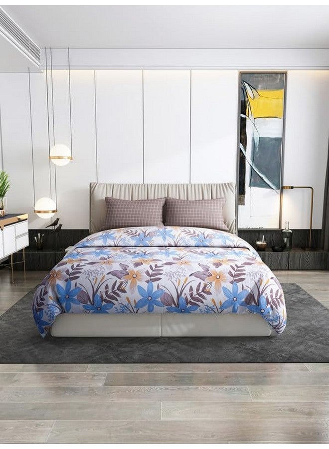 Nendle Floral Pattern 400Tc Premium Cotton Super King Size Bedsheets 108X108 Inches with Contrast Pillow Covers for Luxurious Softness and Anti Fade Prints (Floral Texture, Pack of 3) Multi Color - Image 1