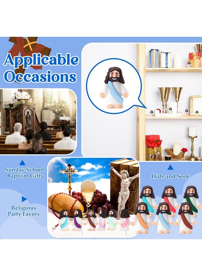 Bememo Bememo 25 Pcs Little Jesus Figures Original Design Mini Rubber Jesus Toys to Hide and Seek Religious Party Favors Sunday School Baptism Gifts(Comprehensive Colors) - Image 5