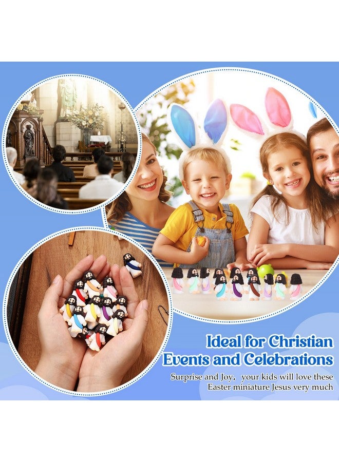 Bememo Bememo 25 Pcs Little Jesus Figures Original Design Mini Rubber Jesus Toys to Hide and Seek Religious Party Favors Sunday School Baptism Gifts(Comprehensive Colors) - Image 4