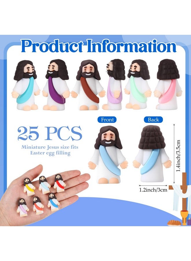 Bememo Bememo 25 Pcs Little Jesus Figures Original Design Mini Rubber Jesus Toys to Hide and Seek Religious Party Favors Sunday School Baptism Gifts(Comprehensive Colors) - Image 2