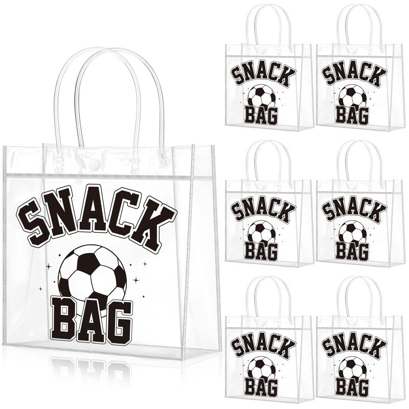 Wesnoy 20 Pcs Black Soccer Snack Bags with Handles Reusable Soccer Goodie Bags for Team Candy Birthday Party Supplies 8 x 8 x 315 - Image 2