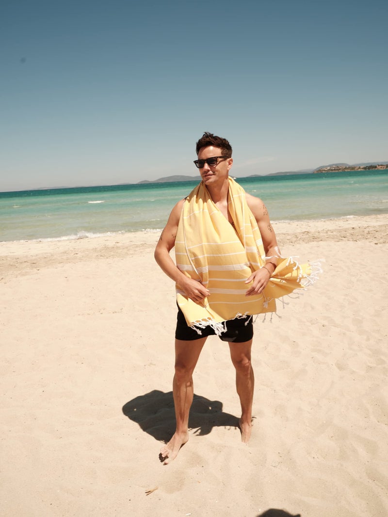 BAY LAUREL Turkish Beach Towel with Travel Bag 39 x 71 Quick Dry Sand Free Lightweight Large Oversized Towels Light - Image 4