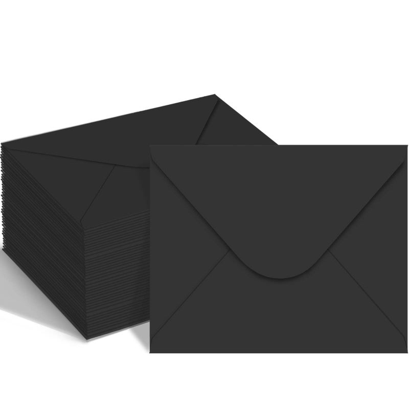 Gift Card Envelopes 150 Pack 4 X 2.7 Inch 120 Gsm Thick Paper - Self-Adhesive Elegant Black Mini Card Envelopes for Personal Greetings Invitations Gift Cards - Image 1