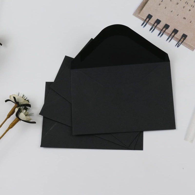 Gift Card Envelopes 150 Pack 4 X 2.7 Inch 120 Gsm Thick Paper - Self-Adhesive Elegant Black Mini Card Envelopes for Personal Greetings Invitations Gift Cards - Image 4