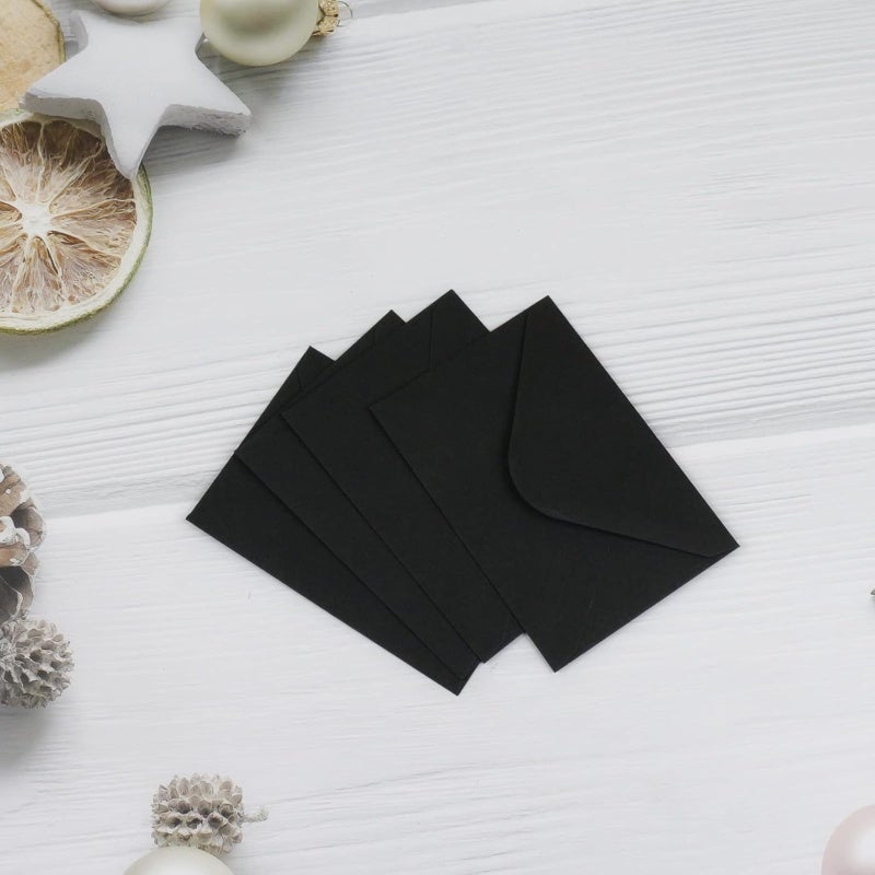 Gift Card Envelopes 150 Pack 4 X 2.7 Inch 120 Gsm Thick Paper - Self-Adhesive Elegant Black Mini Card Envelopes for Personal Greetings Invitations Gift Cards - Image 3