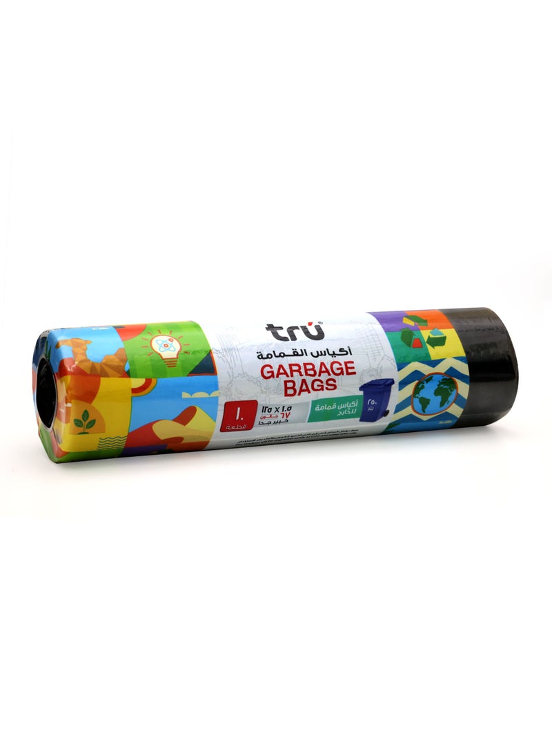 Tru Garbage Bags Roll Black, 67 Gallon XX-Large (Outdoor bin bags), 105x125cm - 10 Bags black - Image 3