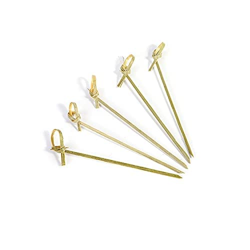 Adaamya® 4" Inch - 100 Pcs Natural Bio-degradable Bamboo Knot Picks, Cocktail Skewers (Brown) Spearing Fruit, Olives, or Candies Perfect for Parties and Events (4" Inch, 100) - Image 5