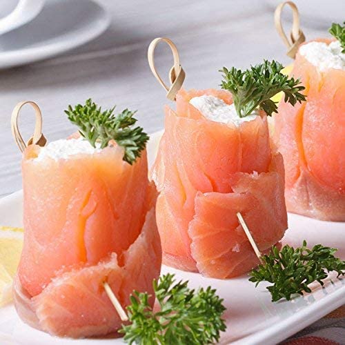 Adaamya® 4" Inch - 100 Pcs Natural Bio-degradable Bamboo Knot Picks, Cocktail Skewers (Brown) Spearing Fruit, Olives, or Candies Perfect for Parties and Events (4" Inch, 100) - Image 2
