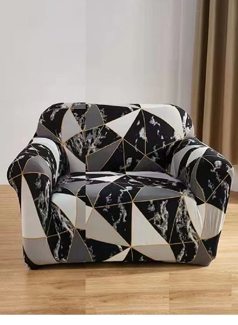 HAPPY MOOD Sofa Slipcover Armchair Couch Cover With Elastic Straps Furniture Protector Washable Anti Skid Stretch Home Decor (1 Seater) Pillows Not Included - Image 1
