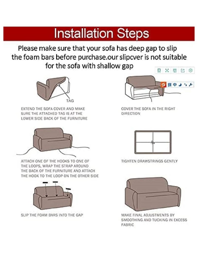 HAPPY MOOD Sofa Slipcover Armchair Couch Cover With Elastic Straps Furniture Protector Washable Anti Skid Stretch Home Decor (1 Seater) Pillows Not Included - Image 5