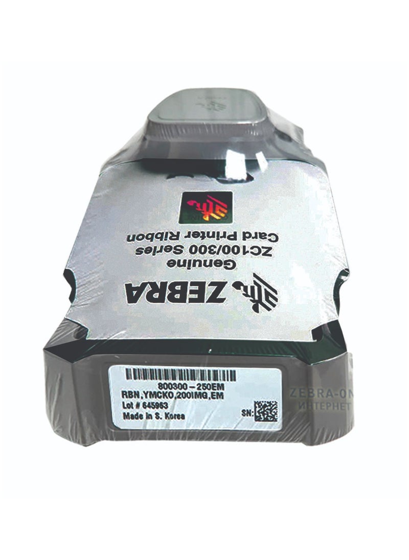 زيبرا Zebra 800300-250EM - ZC Series Color-YMCKO Ribbon, 200 Images  - Image 3