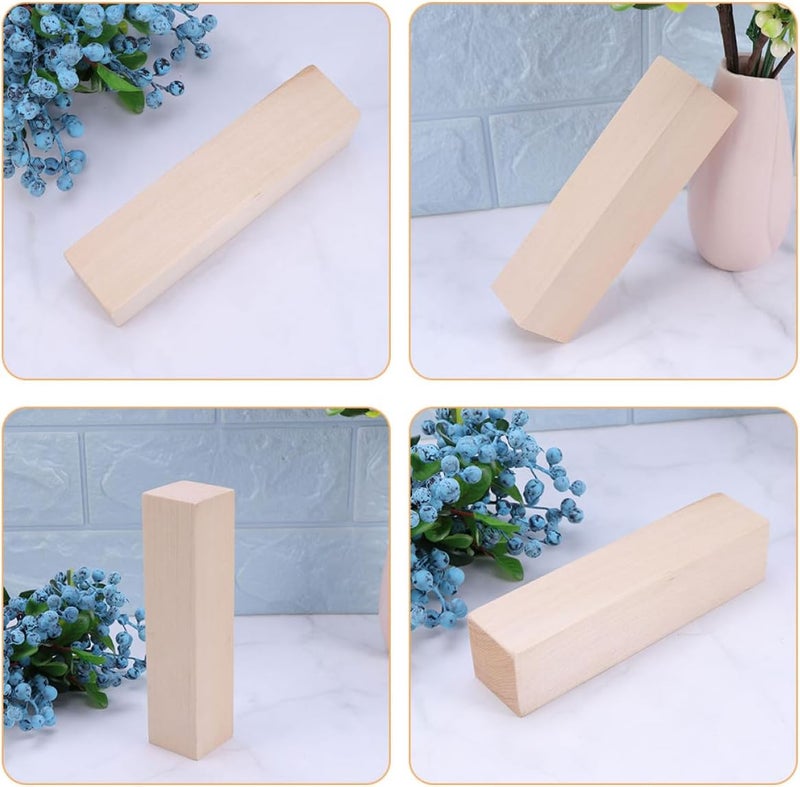 2pcs Unfinished Basswood Carving Blocks for Wood Carving and Crafting Smooth Rectangular Bass Wood Kit for Beginners and DIY Art Projects - Image 3