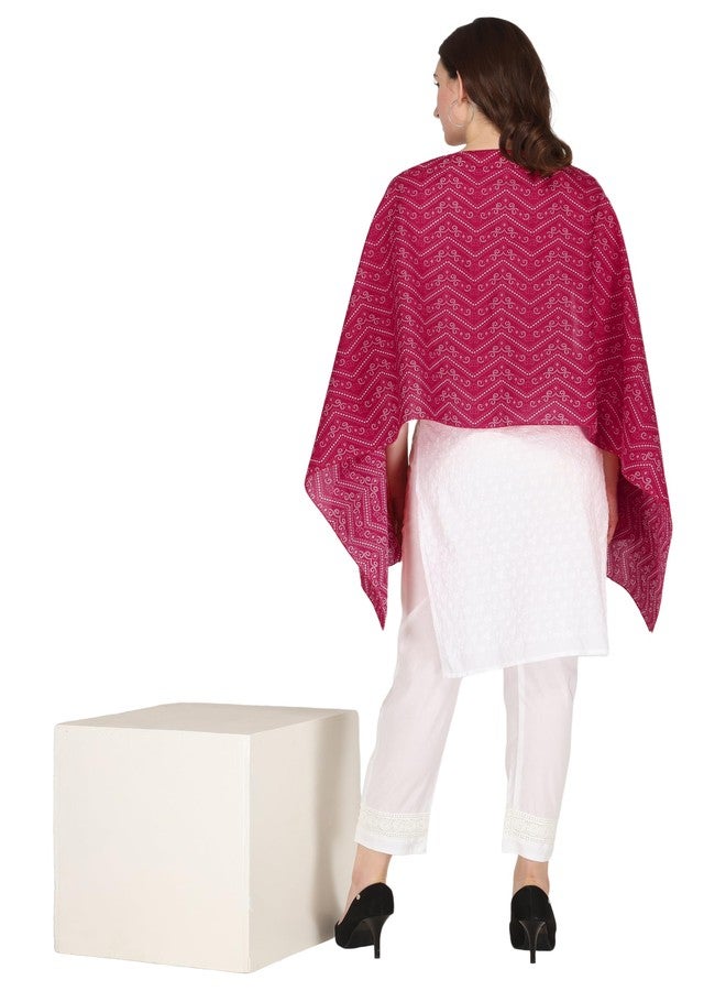 Switchon Nursing Cover for Breastfeeding Multi Use Poncho Style Scarf with Buttons, Feeding Apron Breathable for Pre & Post Pregnancy Free Size (72inch x 22inch) (Dark pink) - Image 4