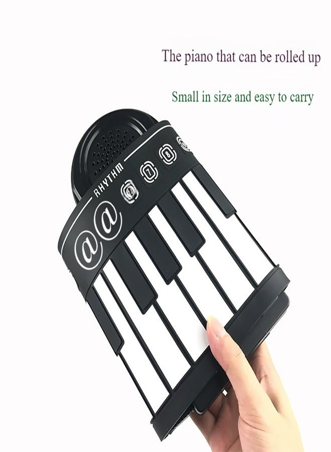 Portable Roll-Up Silicone Organ - 61/88 Key Foldable Keyboard for Beginners | 128 Tones, Bluetooth Teaching, Lightweight  Travel-Friendly - Image 1