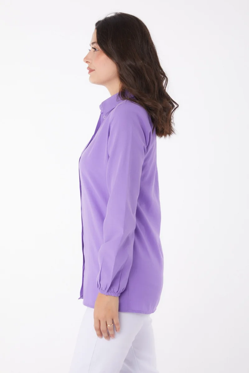 Tofisa Plain Shirt Collar Women's Lilac Shirt - 13249