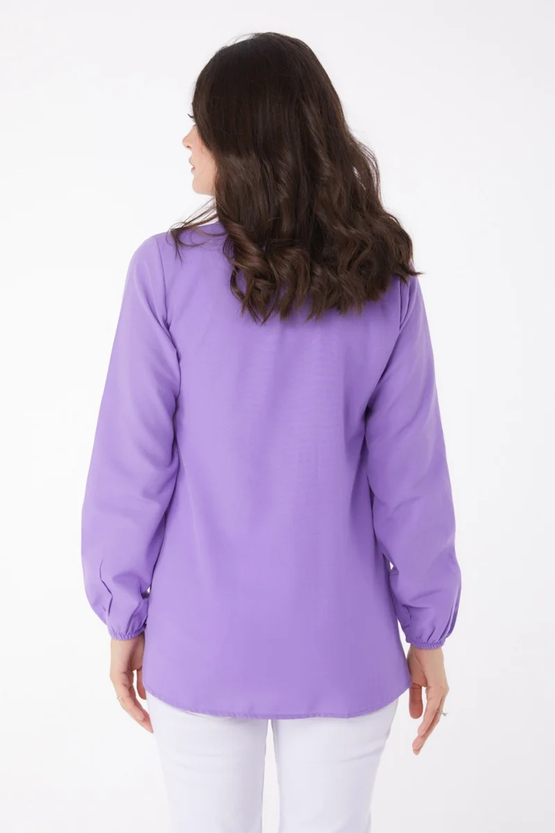 Tofisa Plain Shirt Collar Women's Lilac Shirt - 13249
