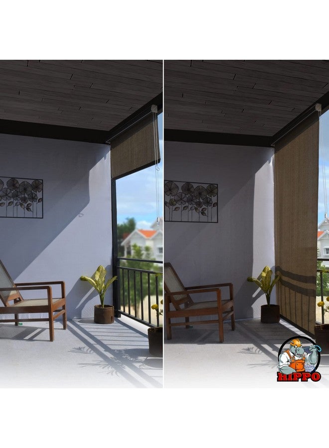 HIPPO Roller Blind Curtain for Outdoor Shade HDPE Corded 95% Sun & UV Protection, Air Flow Design, Light Filtering Balcony Roll-up Blinds (Desert-Storm, 3FTX5FT) - Image 5