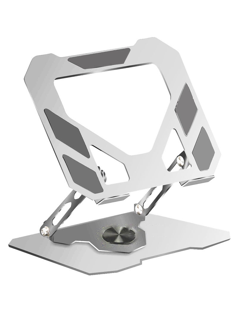 High-quality metal Laptop and Tablet stand with a stable base and adjustable design , 360° rotation and flexible height , Durable material supports all tablets for a comfortable and safe user experience in the office or home