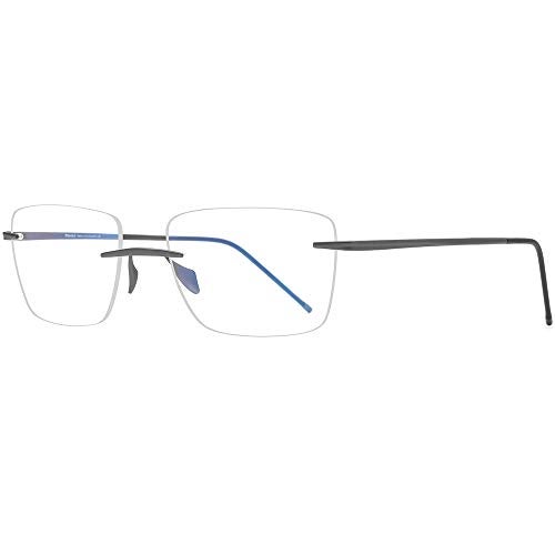 FONEX Titanium Glasses Frame Men,Rimless Square Eyeglasses Frameless Myopia Optical Eyewear 8557 (Grey) - Image 5
