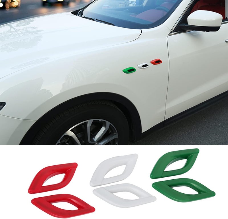 YOCTM for Maserati Levante 2016 2017 2018 2019 2020 2021 Italian Tricolor Look Side Air Vent Fender Cover Trim Car Accessories (6PCS/ Pack) - Image 1