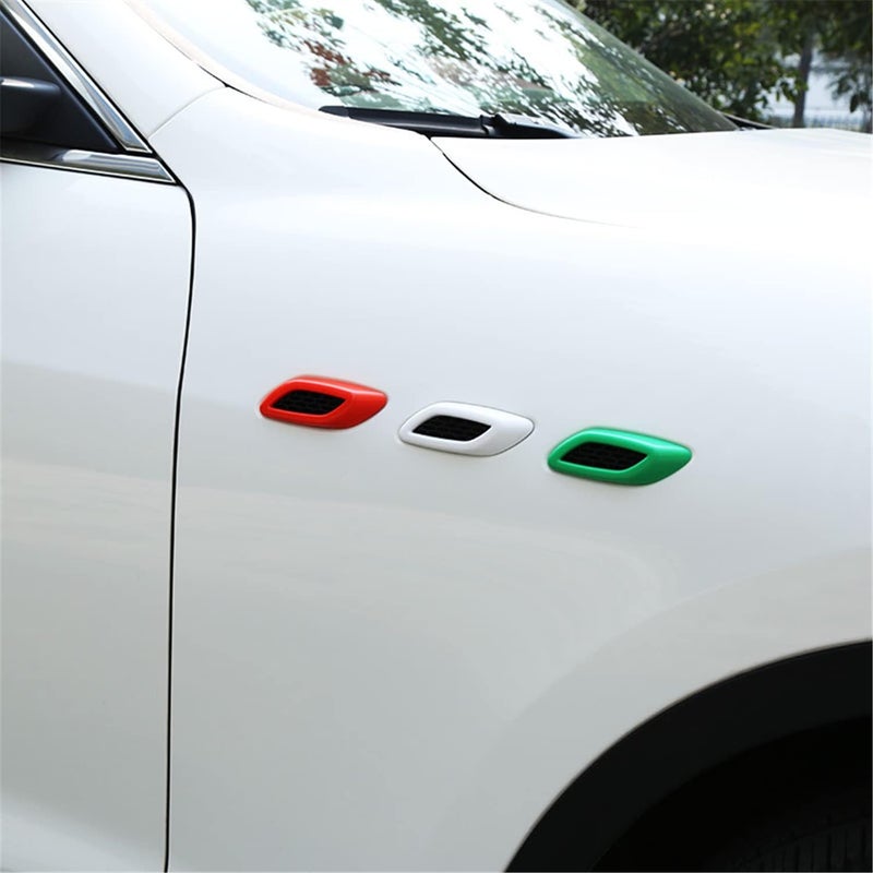 YOCTM for Maserati Levante 2016 2017 2018 2019 2020 2021 Italian Tricolor Look Side Air Vent Fender Cover Trim Car Accessories (6PCS/ Pack) - Image 2