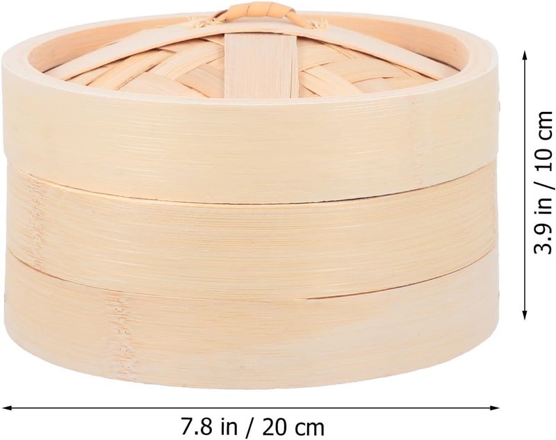 Steamer Basket 20cm with Lid Medium Size Handmade Household Dumpling Steamer for Kitchen Cooking Asian Food and Vegetable Steaming Set - Image 2
