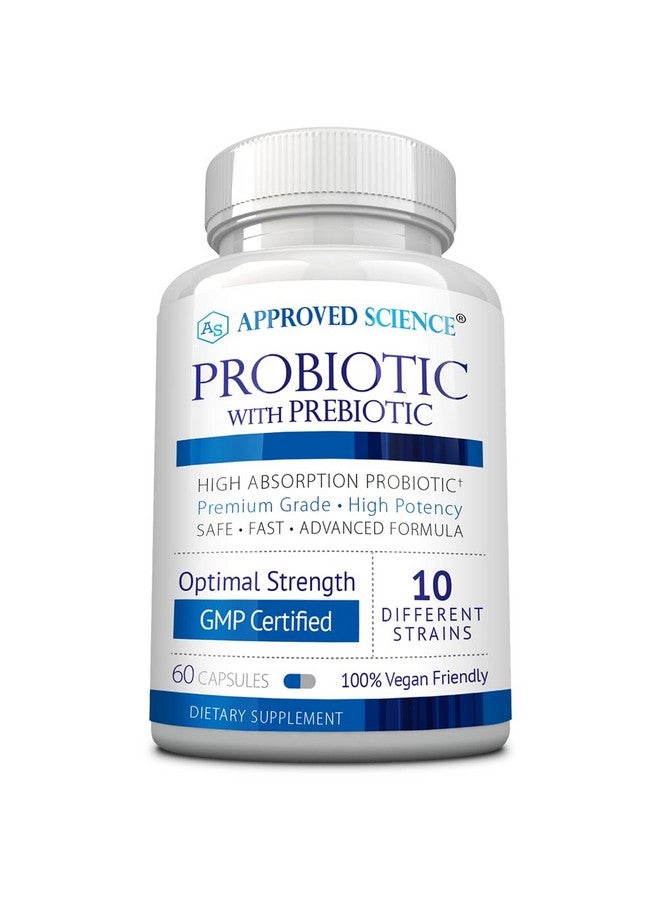 Approved Science Probiotic with Prebiotic - 10 Strains - 25 Billion CFU - 1 Bottle - Vegan - Image 1