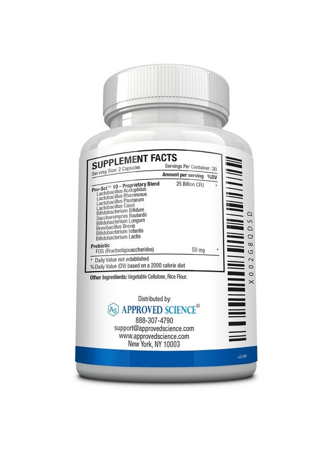 Approved Science Probiotic with Prebiotic - 10 Strains - 25 Billion CFU - 1 Bottle - Vegan - Image 3